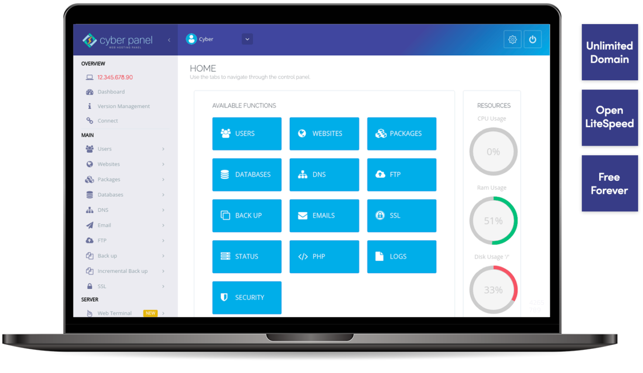 Screenshot CyberPanel