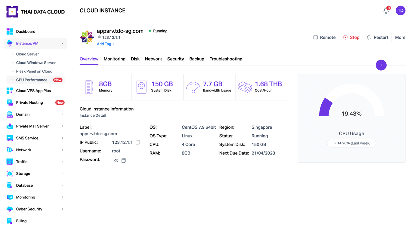 THAI DATA CLOUD Console